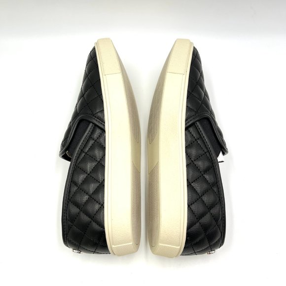 Steve Madden Size 7.5 Ecentrcq Black Faux Vegan Quilted Leather Sneakers Shoes - Picture 8 of 14